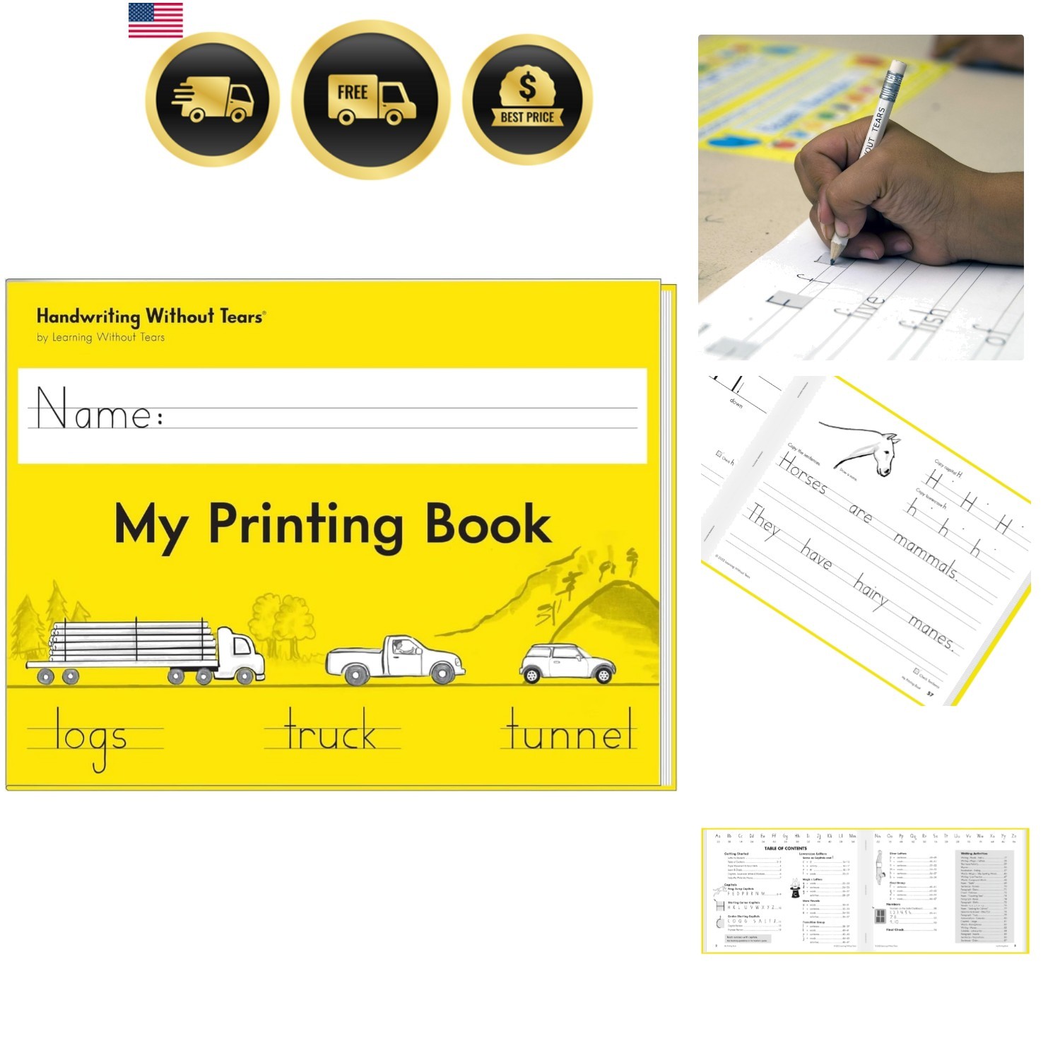 My Printing Book, Student Workbook, Age 6+, 1st Grade+, Handwriting Practice,…