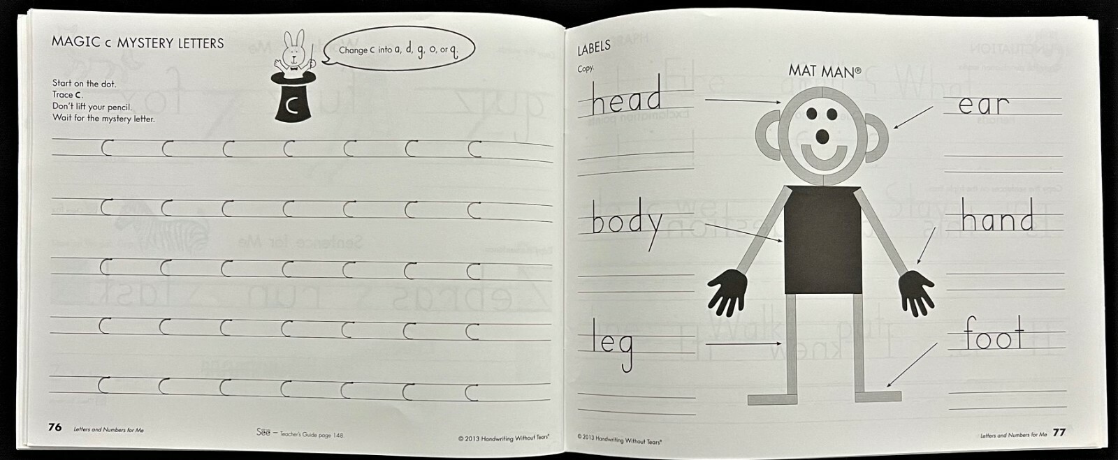 Kindergarten – HANDWRITING WITHOUT TEARS – Student Workbook (2013)