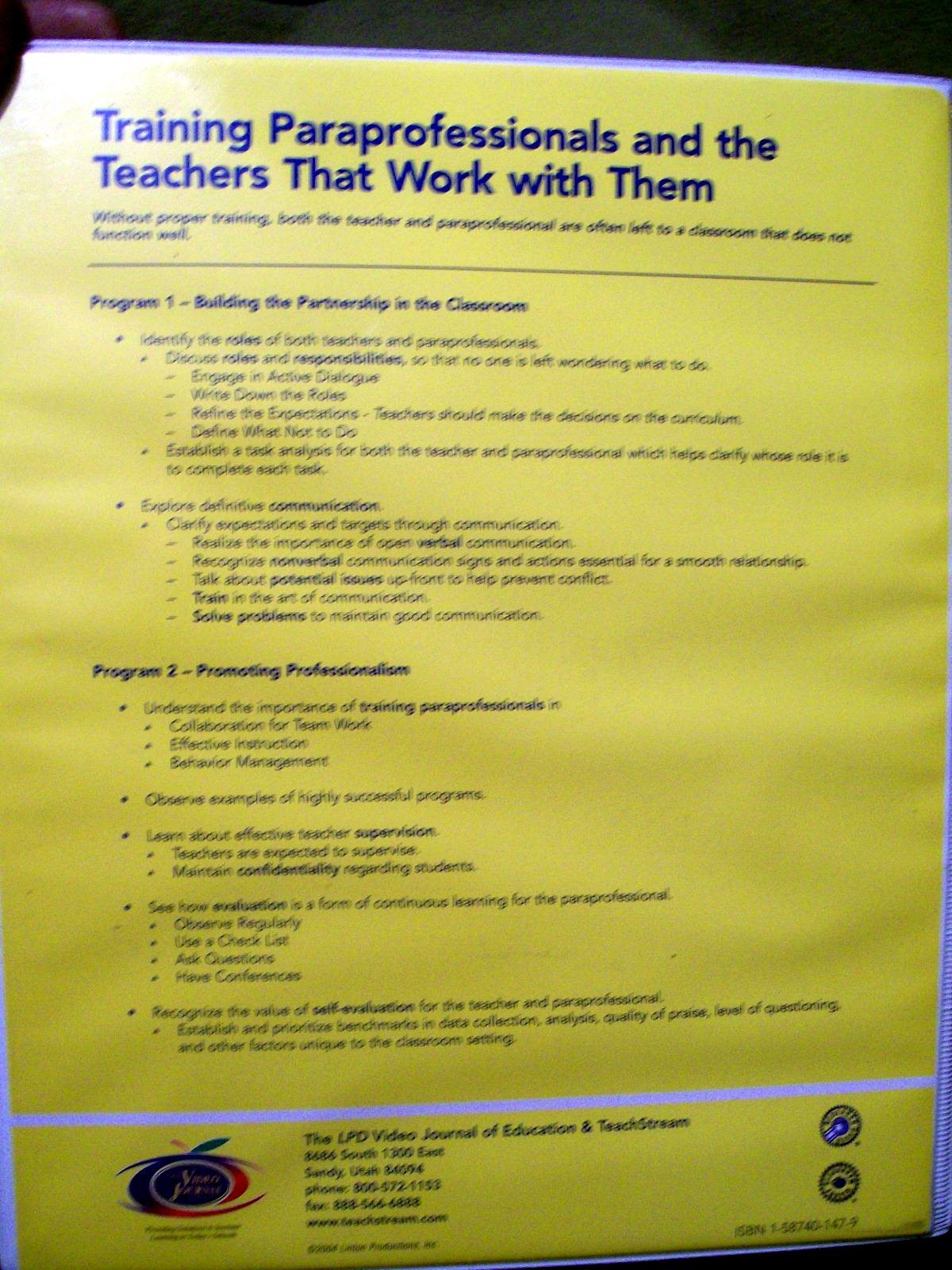 Training Paraprofessionals & the Teachers that Work with Them (Mixed Media Kit)