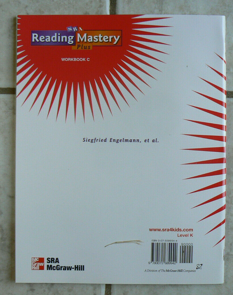 SRA Reading Mastery Plus, Level K, NEW Workbook C 2002