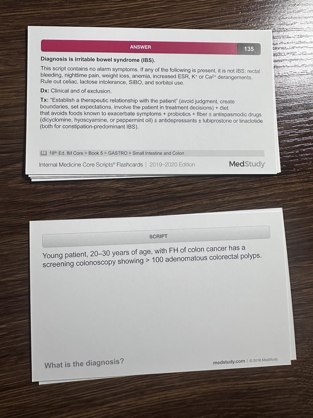 MedStudy Internal Medicine Core Scripts Flashcards 2019-2020 Edition