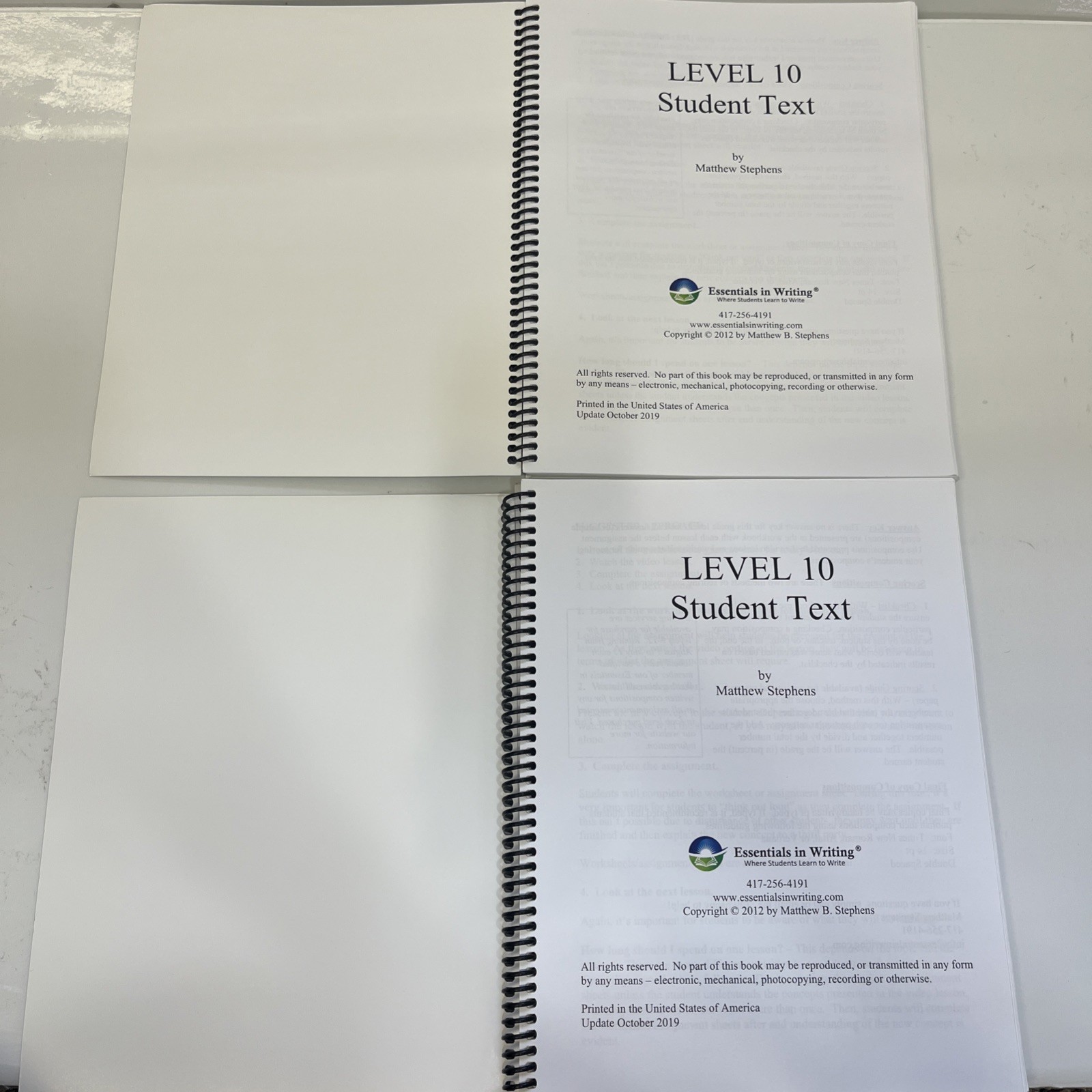 Essentials In Writing Level 10, By Stephens, Homeschool, 2 Books With CDs. Good