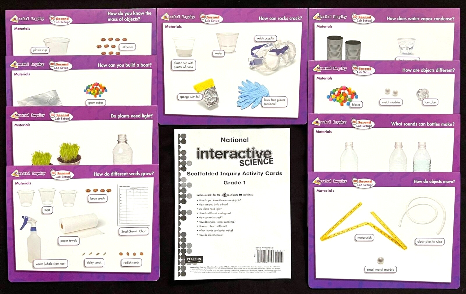 1st Grade – SCIENCE Scaffolded Inquiry Activity/Experiment Cards (9 cards)