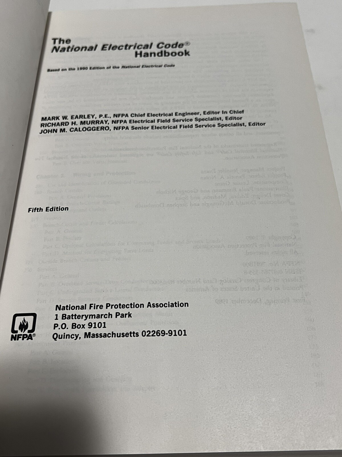 The National Electrical Code 1990 Handbook Hard Cover by Mark W Earley NFPA