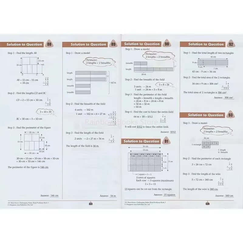 101 Challenging Maths Word Problems Books Singapore Primary School Grade 1-6 Mat
