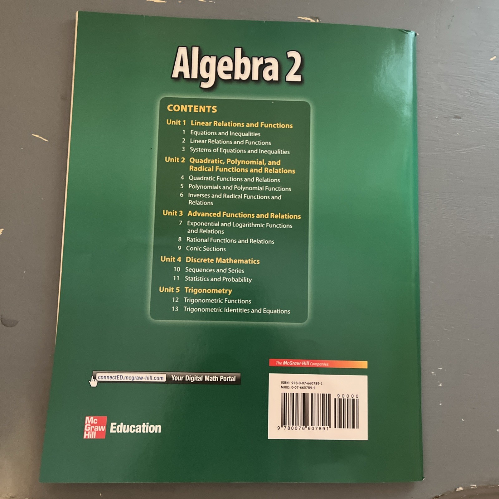 Algebra 2 Chapter 5 Homework Practice Workbook by McGraw Hill…