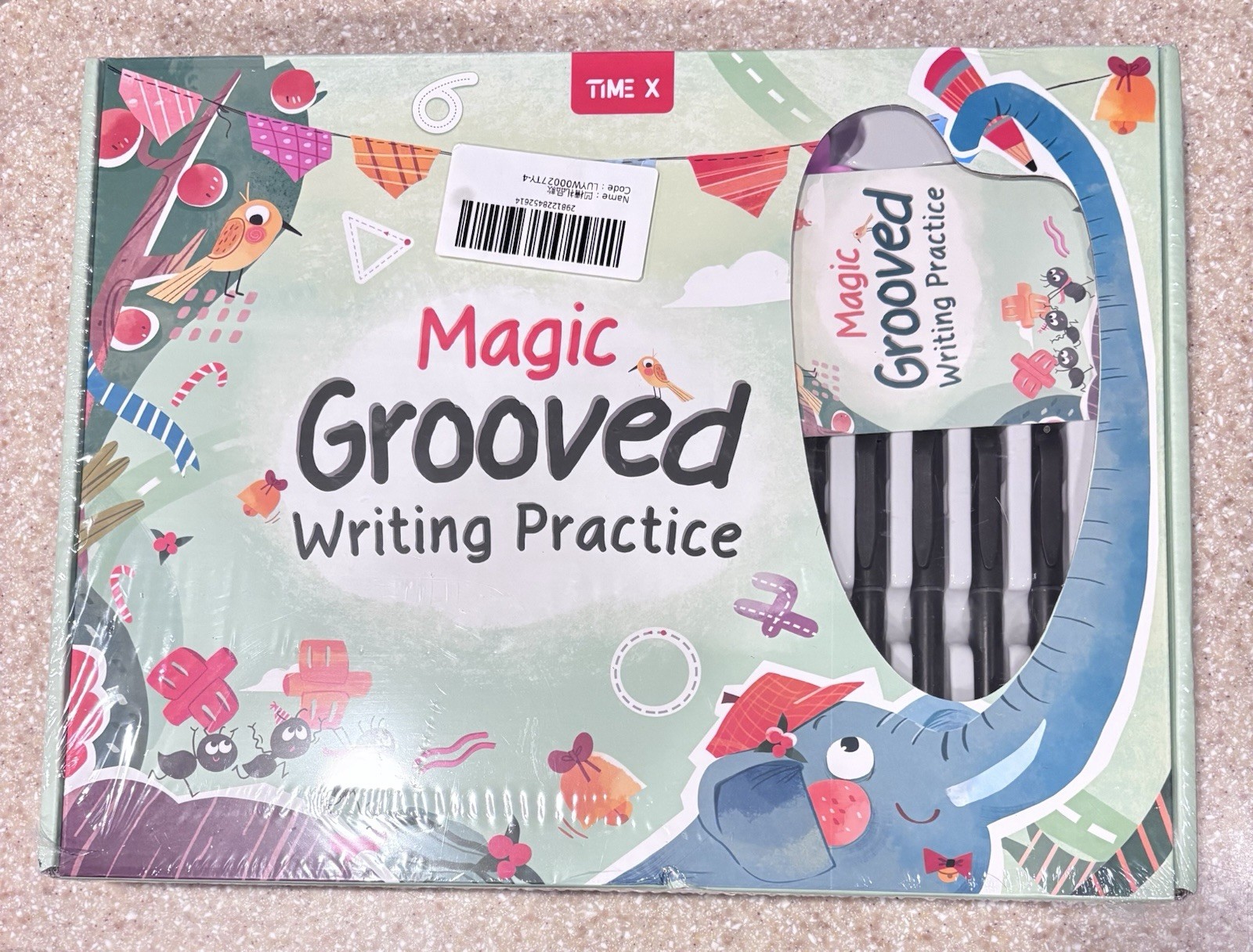 TIME X Magic Grooved Writing Practice Books, Reusable 3D Groove Handwriting Prac