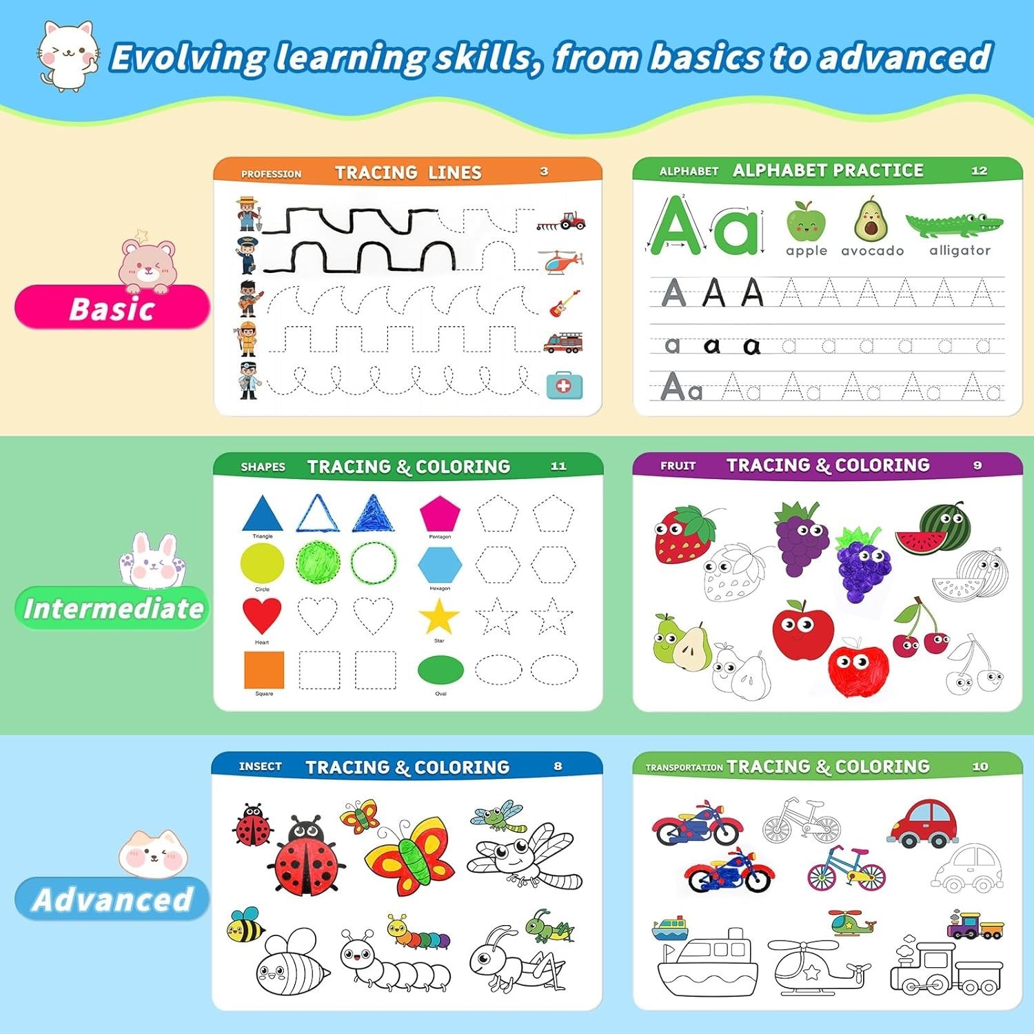 Preschool Learning Activities Educational Workbook: Preschool Handwriting Tra…