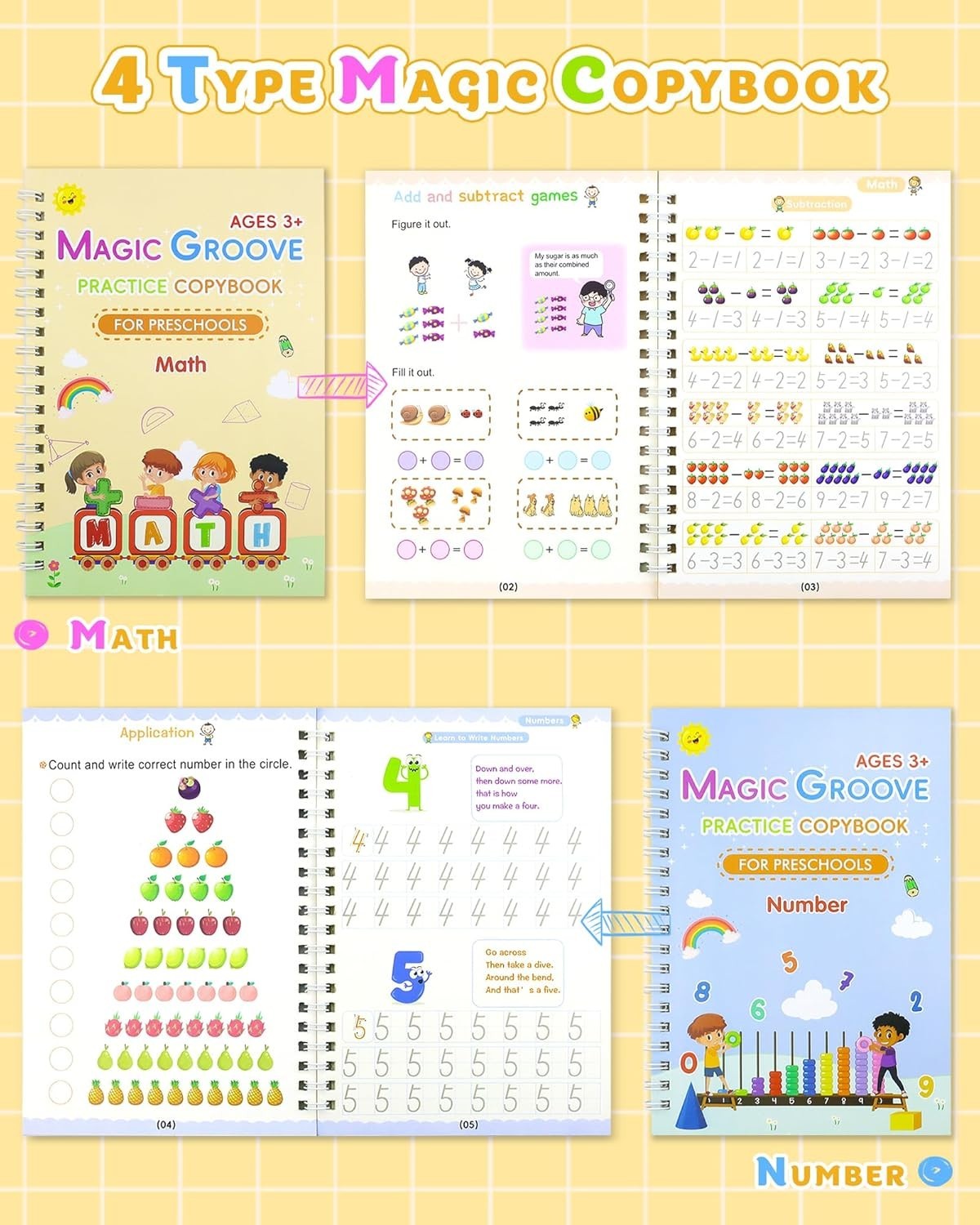 Reusable Magic Copybook Set for Handwriting Practice & Fine Motor Skills