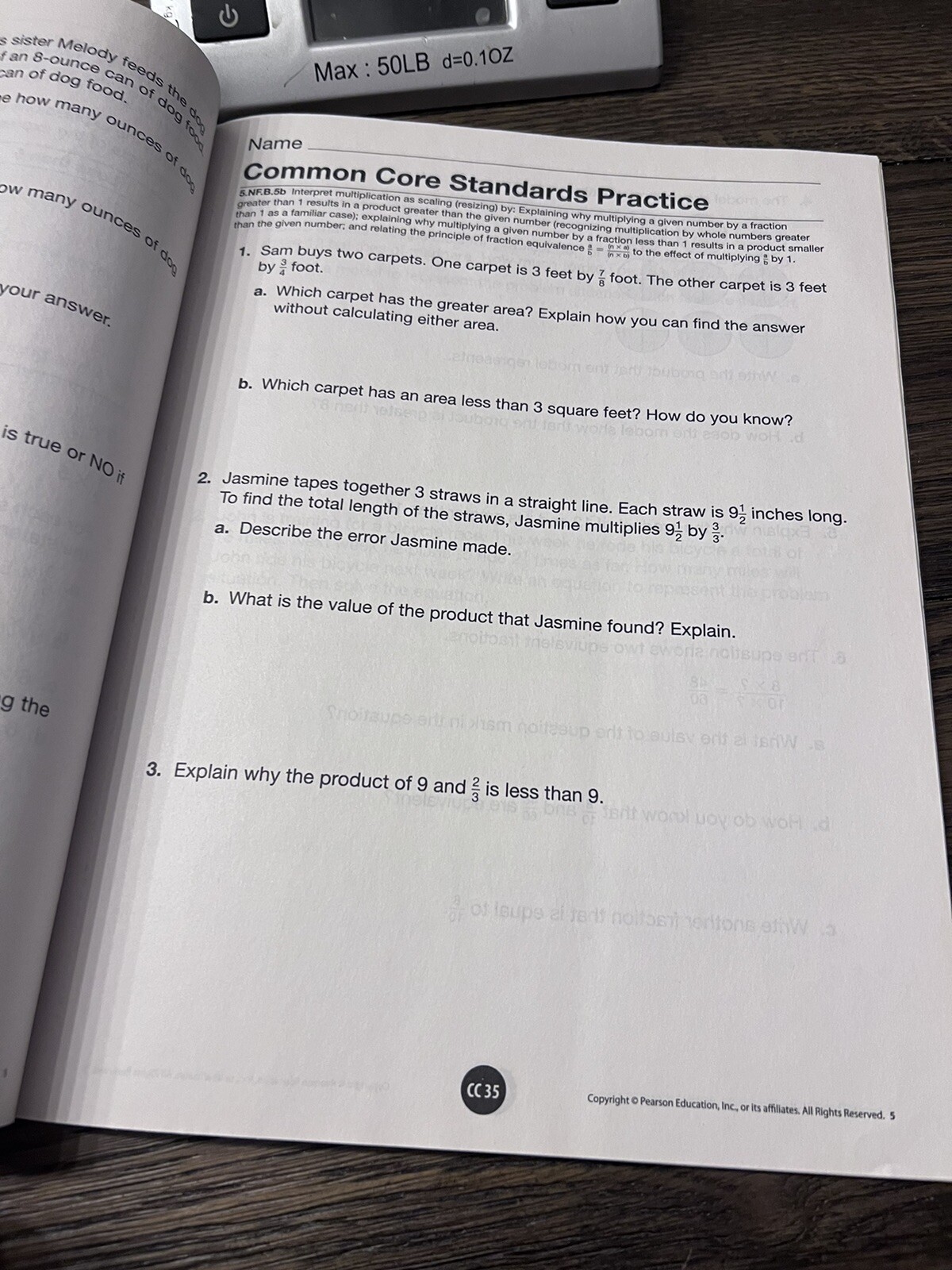 Common Core Standards Math Practice Workbook Grade 5 by Scott Foresman / Pearson