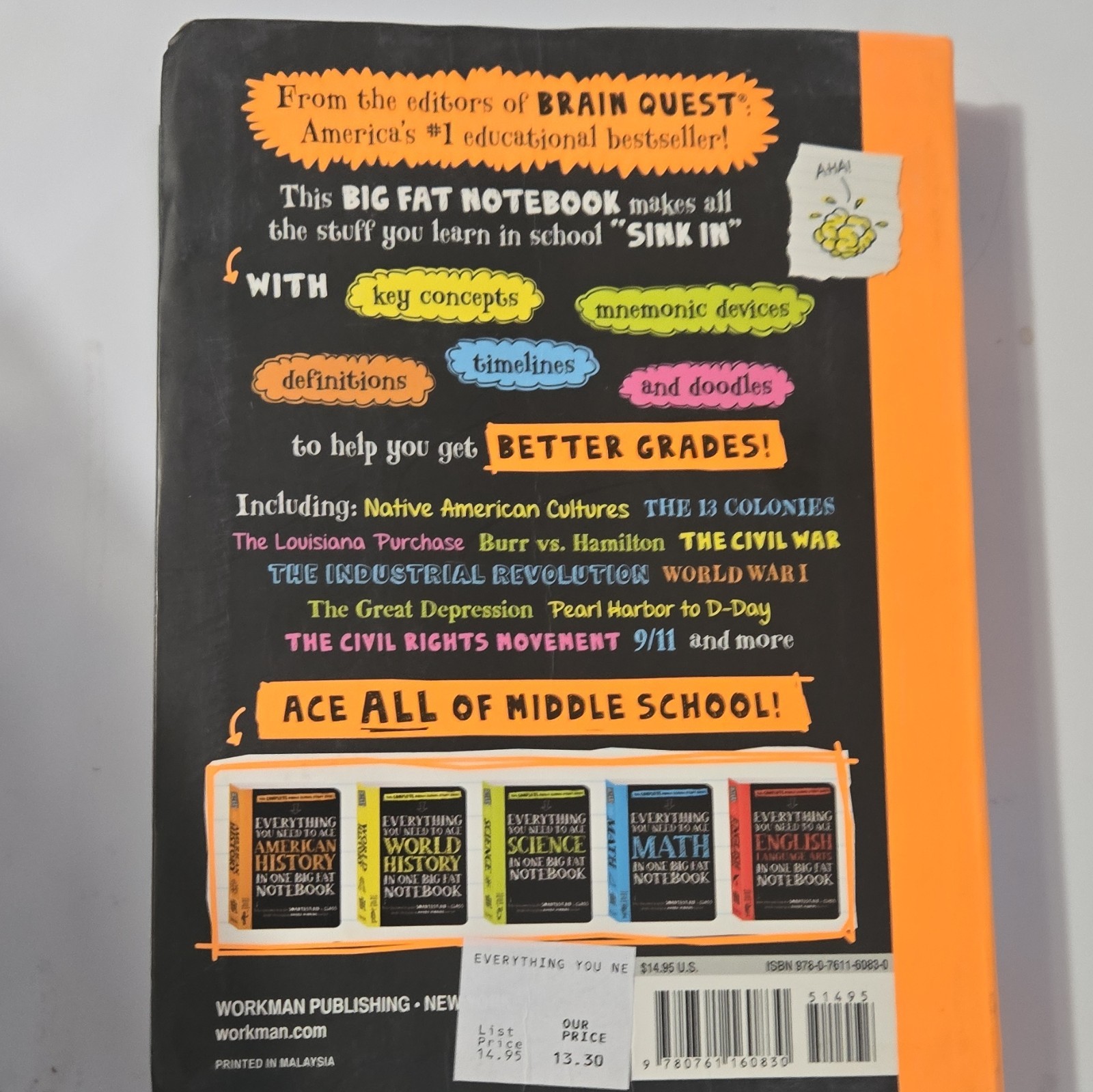 Workman Publishing Big Fat Notebook: Ace American History Study Guide 2016 PB