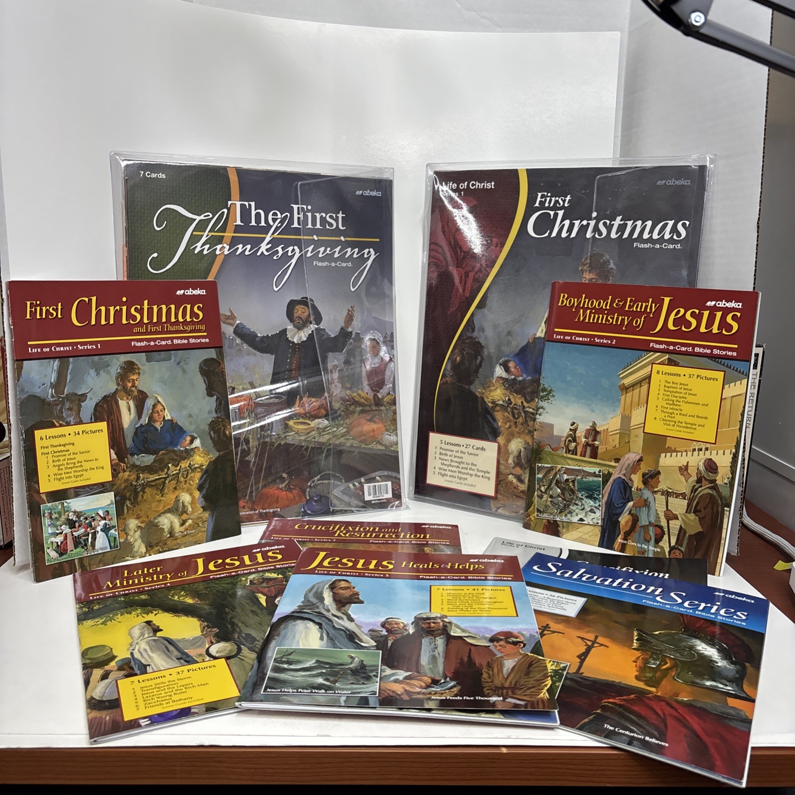 Abeka Bible Flash-A-Cards w Lesson Guides-Life of Christ, Christmas, Crucifixion