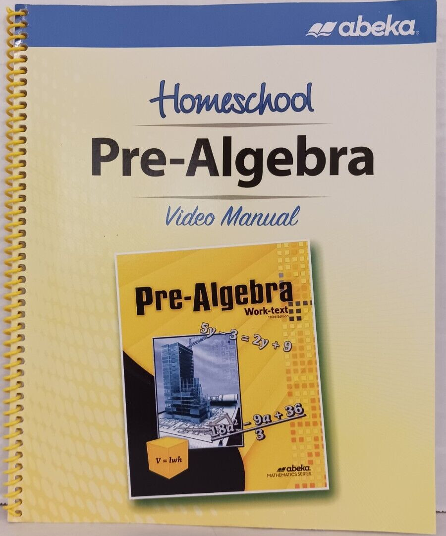 Abeka Third Edition Pre-Algebra Teacher Solution Key 8th Grade FREE SHIPPING