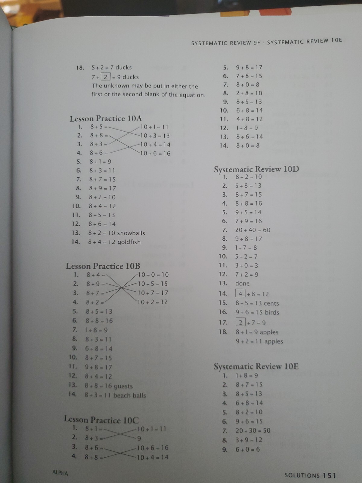 Alpha Instruction Manual : Single-Digit Addition and Subtraction by…
