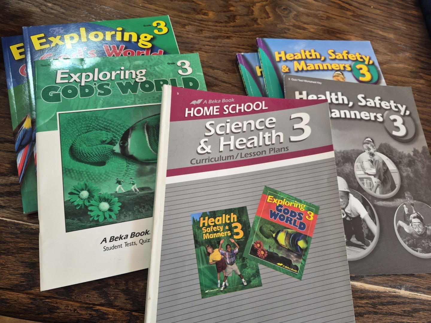 Set Of Abeka Grade 3 Science & Health Teacher And Activity Books For 2 Students