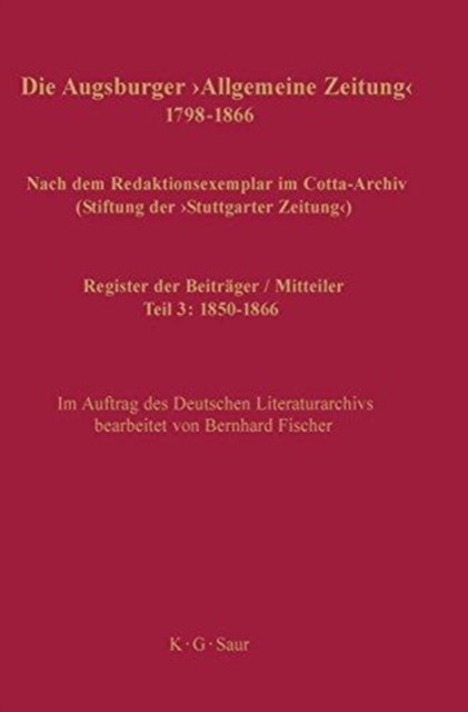No Contributor – Register der Beitrger / Mitteiler – New hardback or – X555z