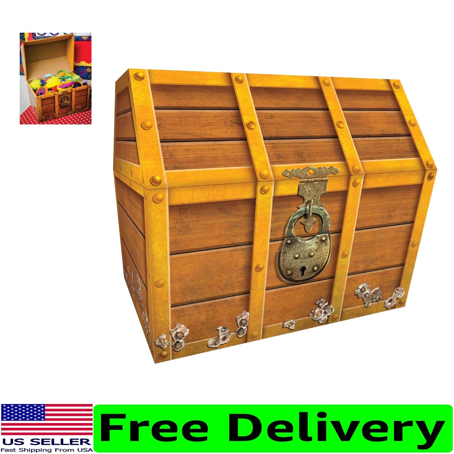 9.5” Rectangular Treasure Chest – Perfect Storage for Certificates and Prizes