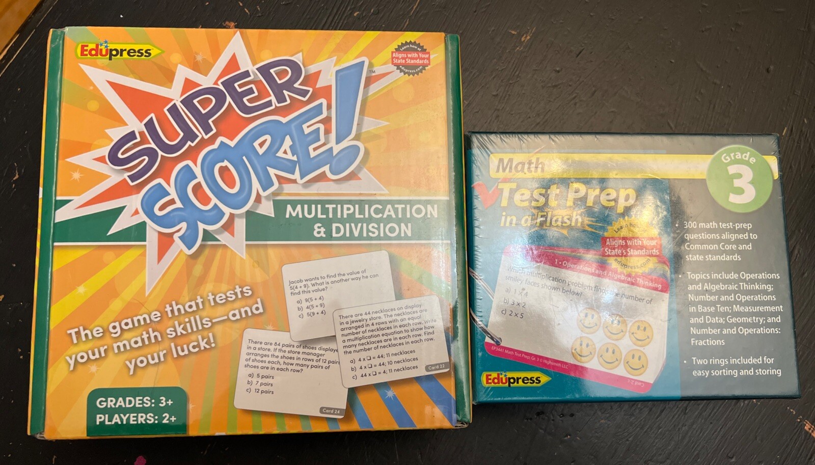 New 3rd Grade Math Test Prep in a Flash Flash Cards 300 questions EduPress