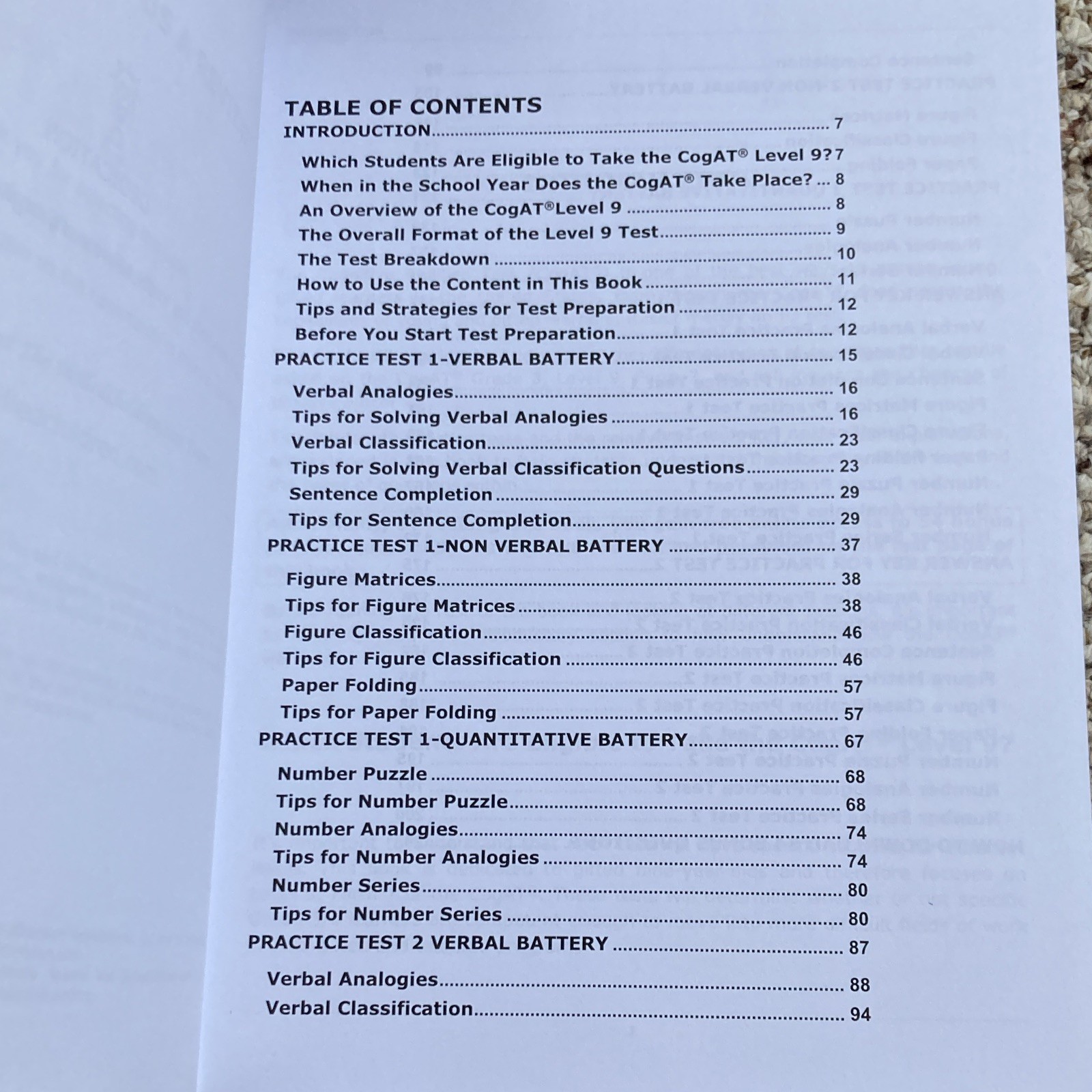COGAT Practice Book Grade 3 Level 9 Form 7 Answer Key by Nicole Howard