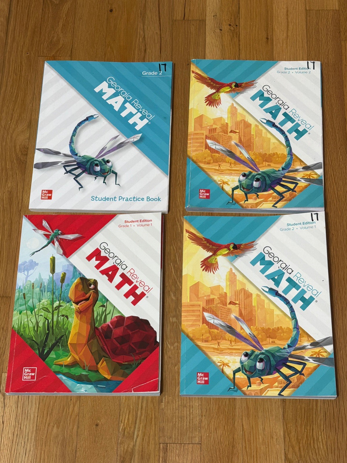 Georgia Reveal Math Workbook Lot Grade 2 Vol 1 2 Practice Book Grade 1 McGraw