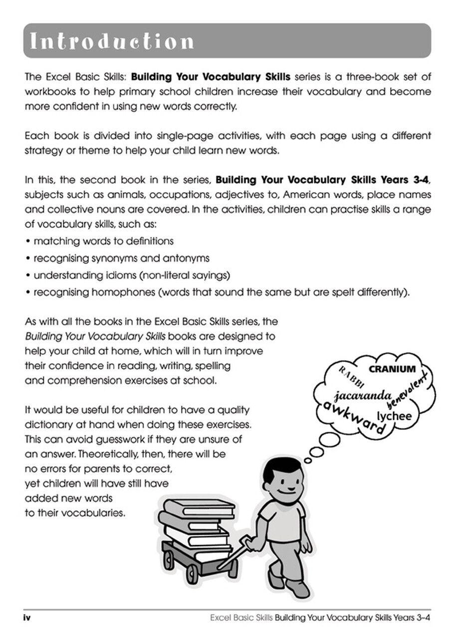 Excel Basic Skills – Building Your Vocabulary Skills Years 3 – 4