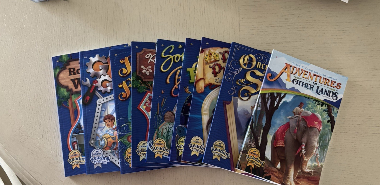 Abeka 4th Grade Reading Teacher Guide Answer Key and 9 Student Readers NEW