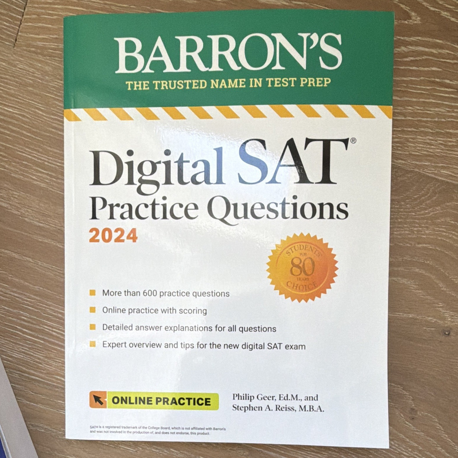 Barron’s Digital SAT Practice Questions 2024 PB Online Practice Geer Reiss