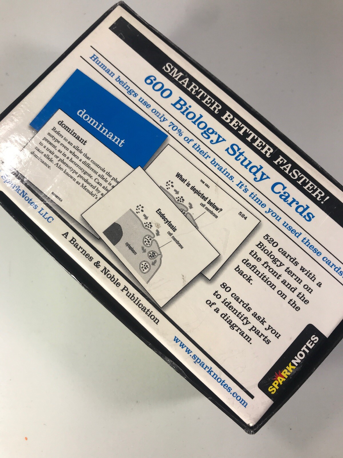 SPARKNOTES 600 Subject Biology Study Cards For Flash Review 3″ x 2″