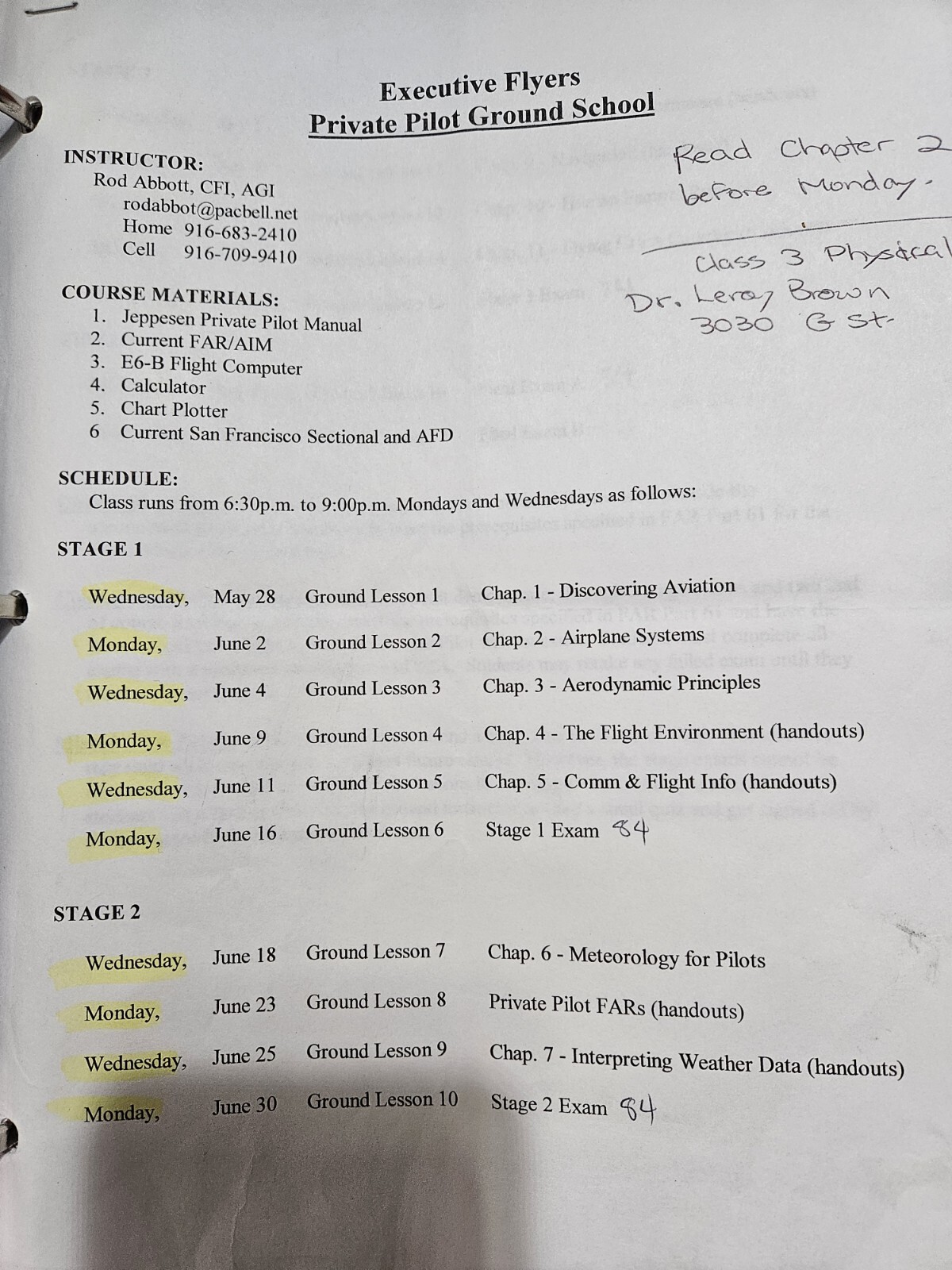 Jeppesen Private Pilot Training Course Binder W/ Manual Test Bank Supplements