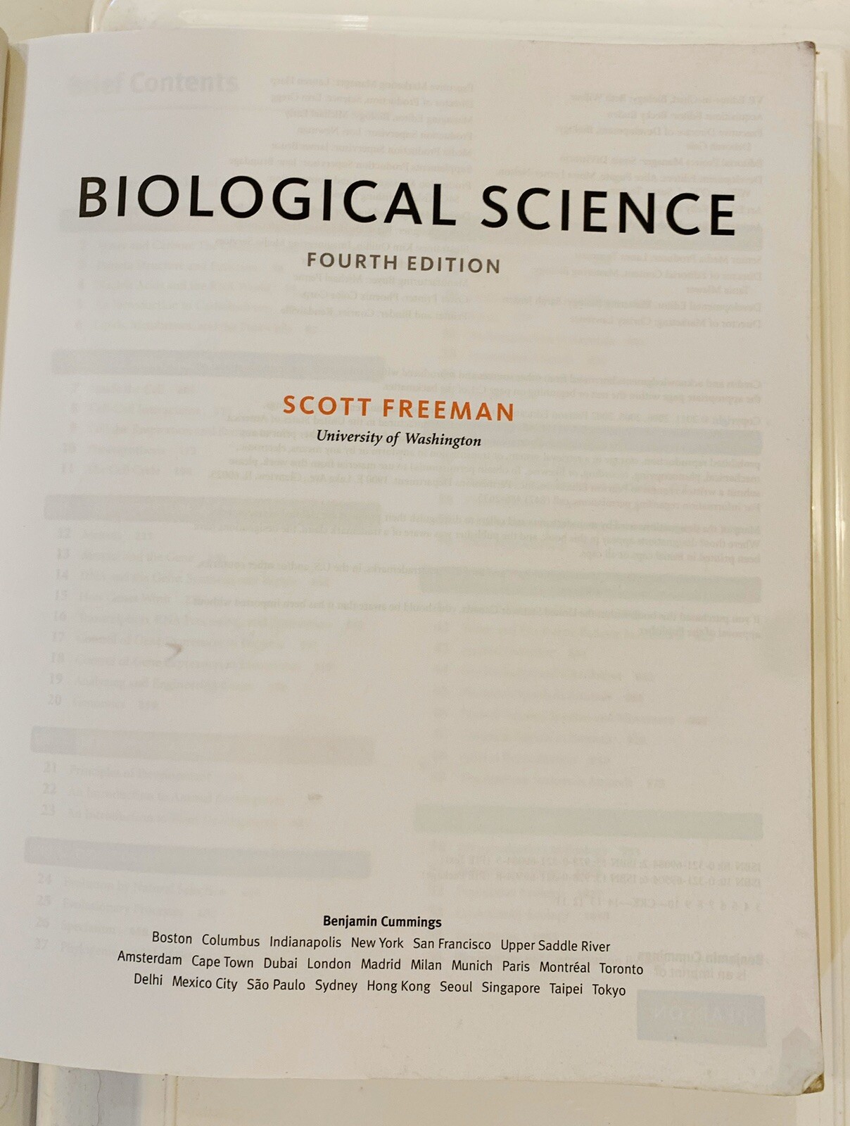 Biological Science Fourth Edition International Edition Scott Freeman