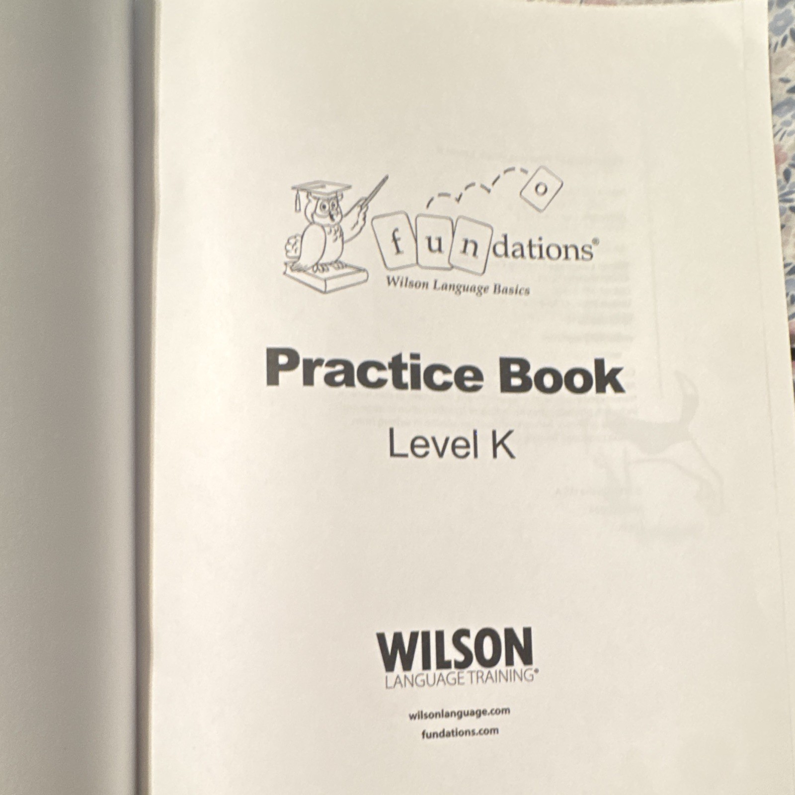 Wilson Language Training Fundations Practice Book Level K Kindergarten 2024