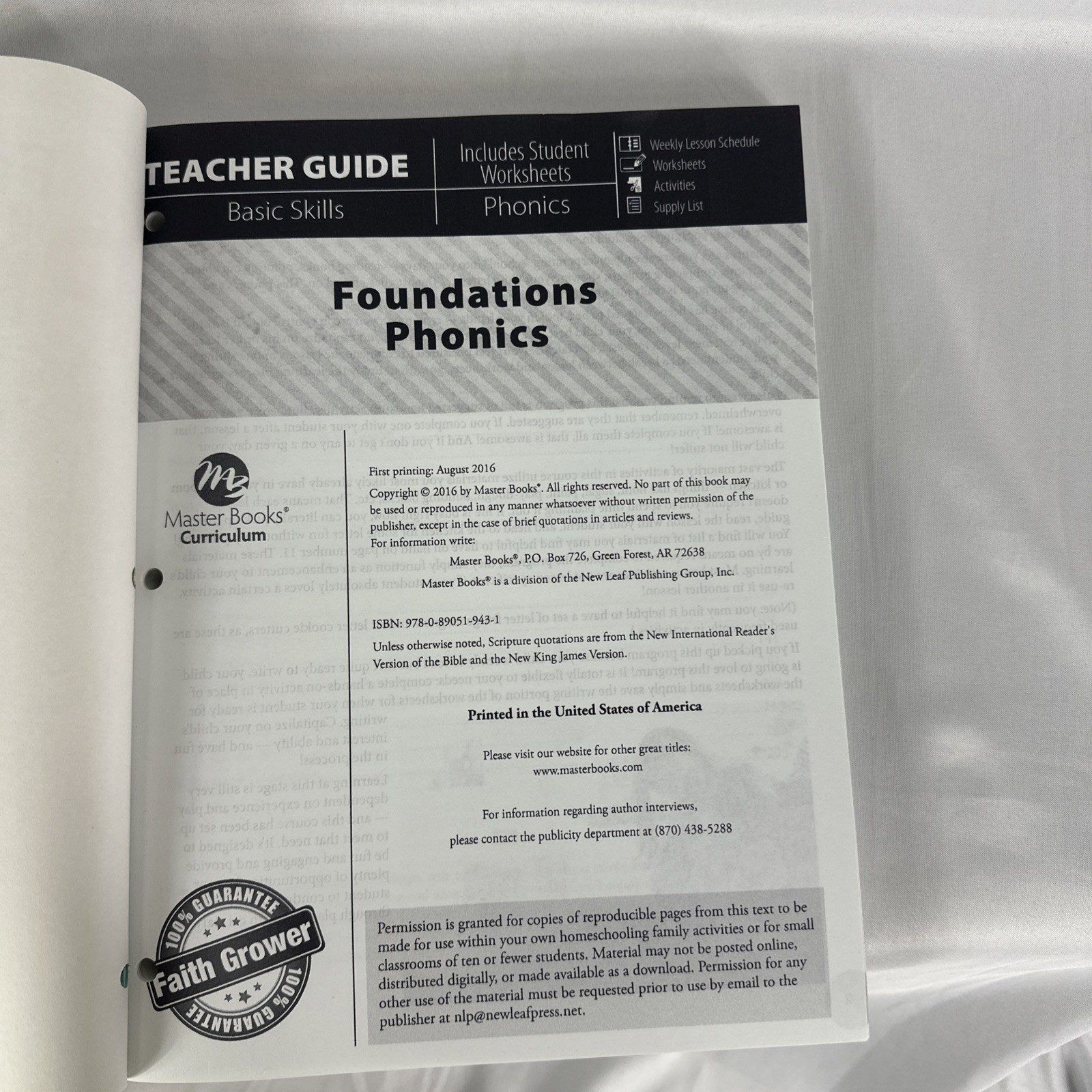 Foundations Phonics Easy Lessons by Carrie Lindquist Paperback Master Books NEW