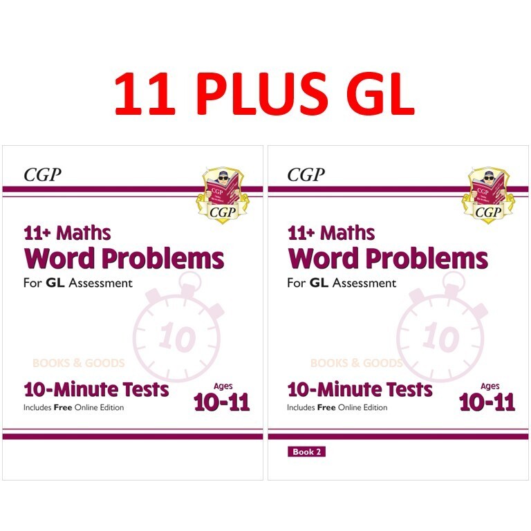 11+ Plus Year 6 GL 10-Minute Test Maths Word Problems 2 Books Bundle with Answer