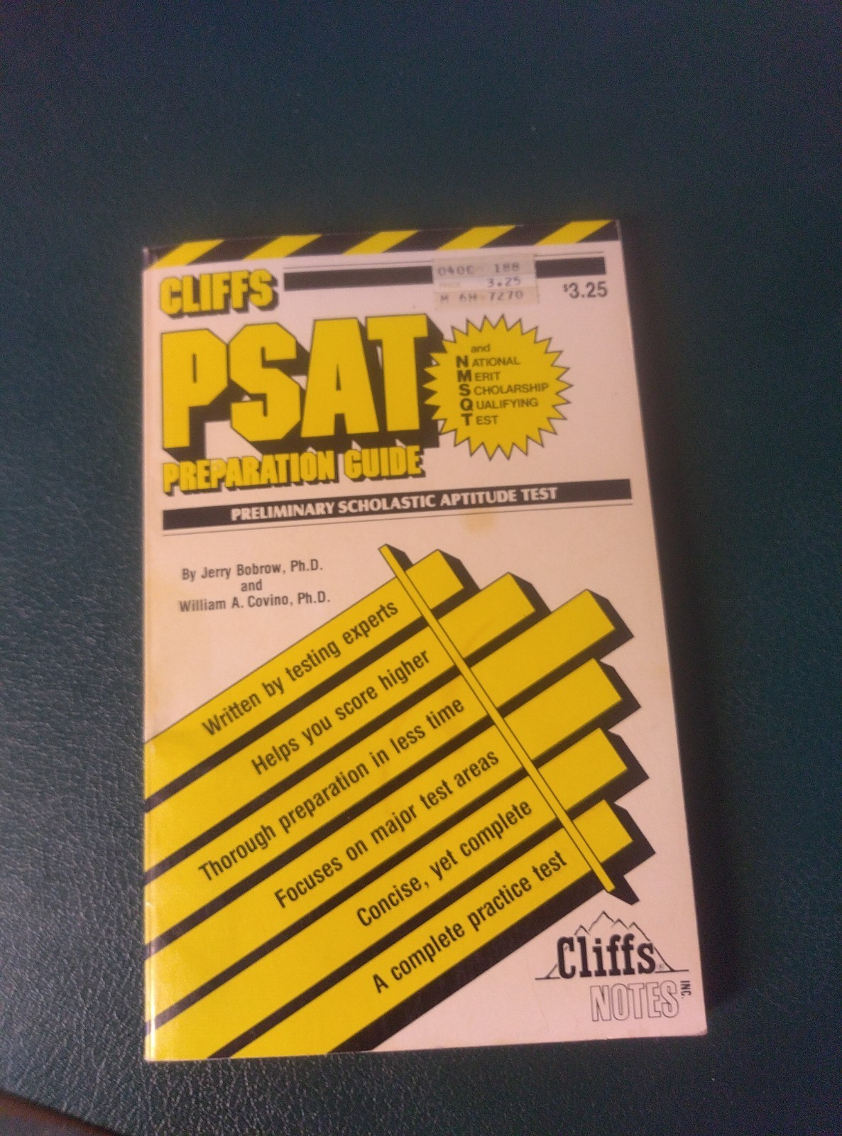 Vintage 1982 CliffsNotes PSAT NMSQT Preparation Guide Book Retro Prop Decor