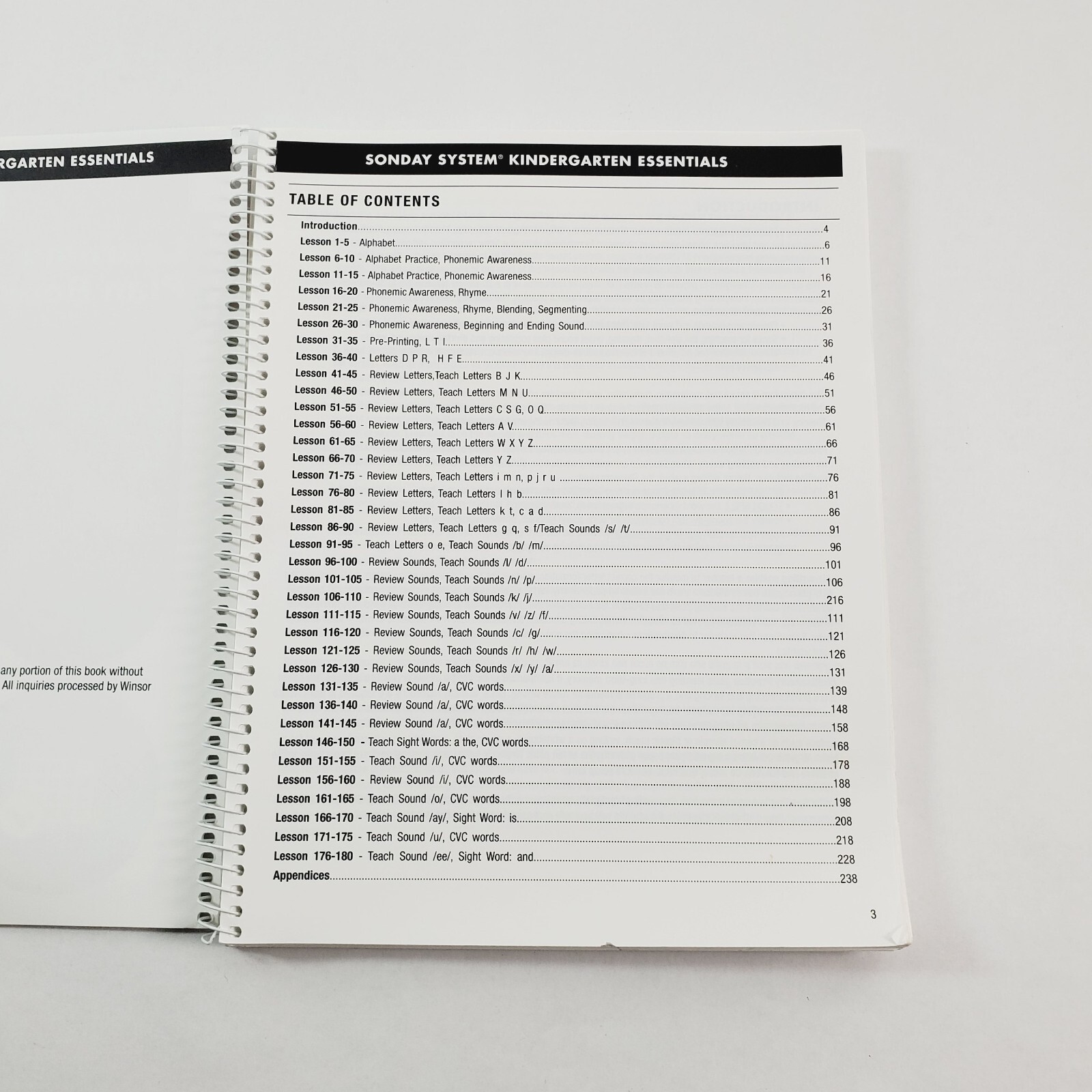 Sonday System Essentials K Learning Plan Book 2017 Winsor Learning