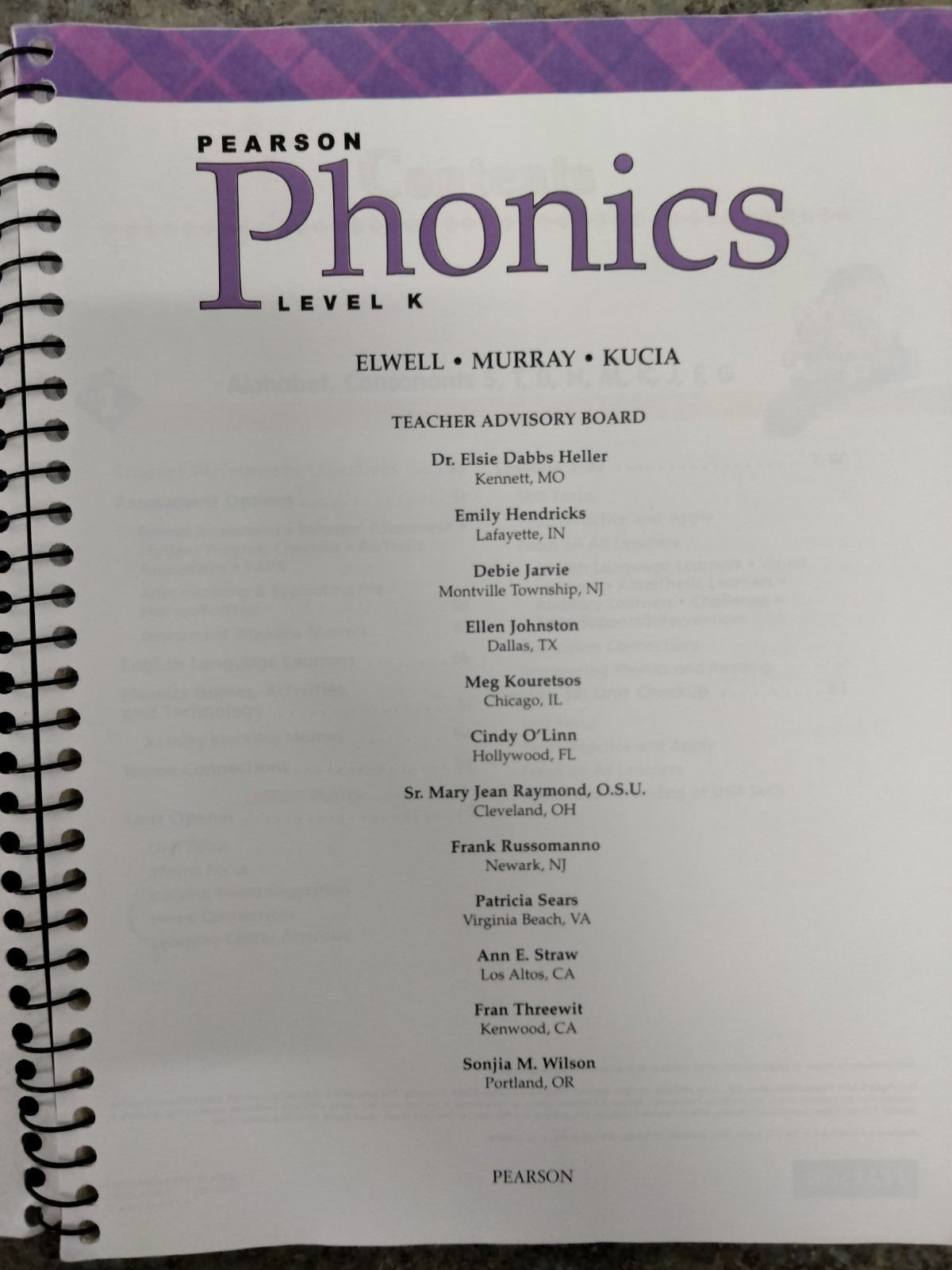 Pearson Phonics Teacher Resource Guide Level K