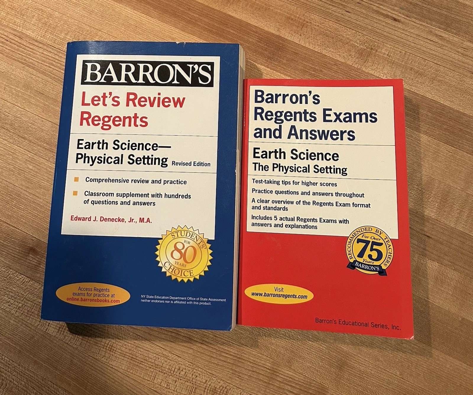 Barron’s Regents NY Ser.: Let’s Review Earth Science: Physical Setting Lot Of 2