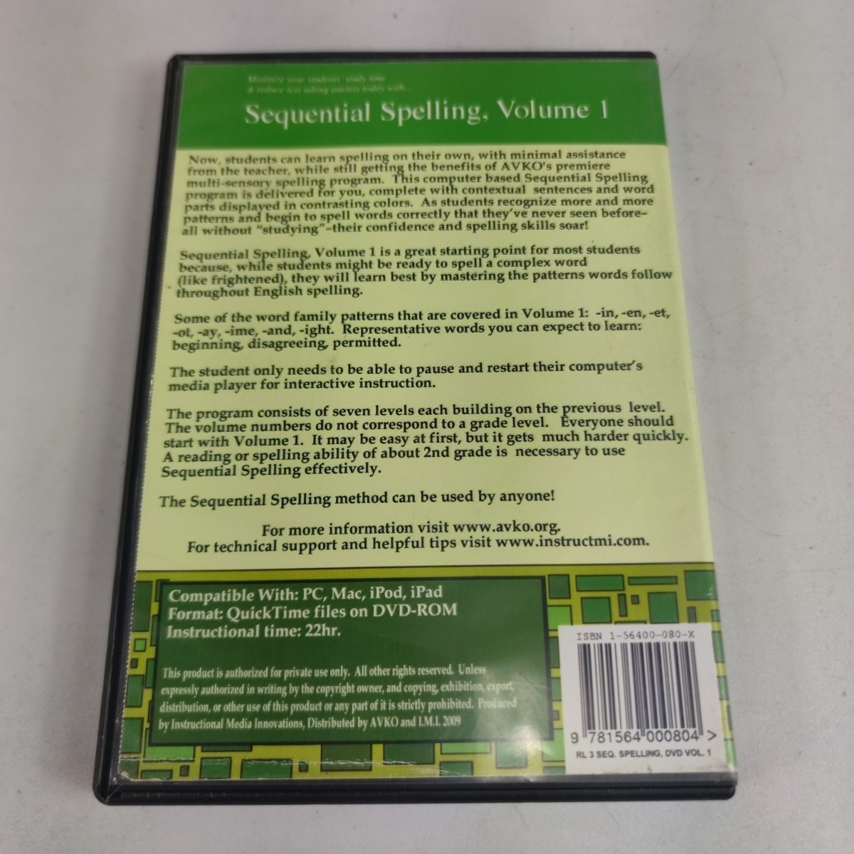 Sequential Spelling – Volume 1 Homeschool Spelling Dvd Untested