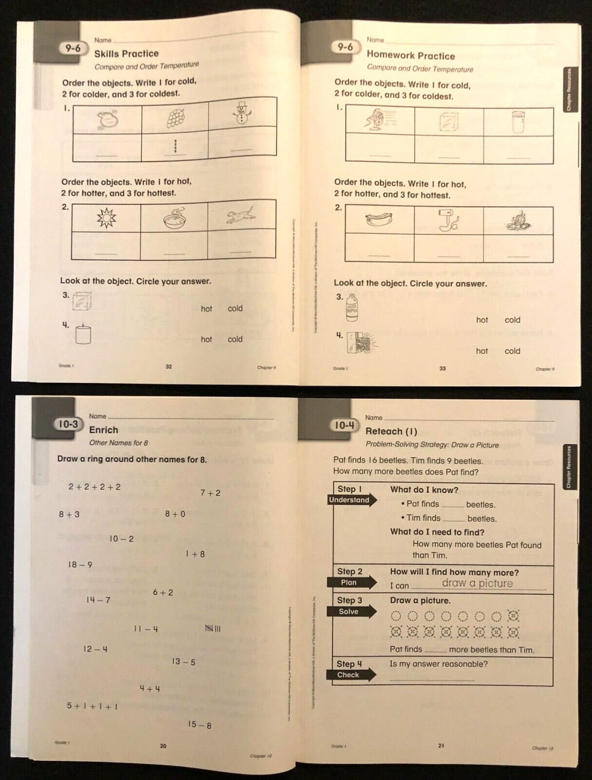 1st Grade MATH CONNECTS – Teacher Editions, ALL Chapter Resource Masters + MORE