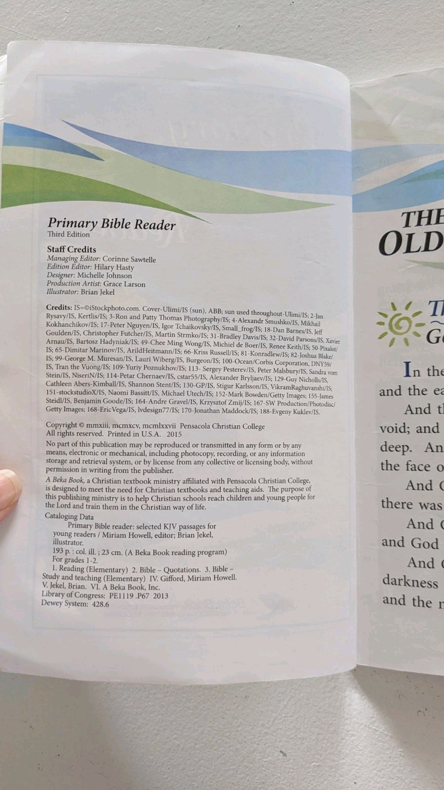 Abeka Primary Bible Reader, 1st, 2nd & 3rd Grade Reading (3rd Edition) Brand NEW