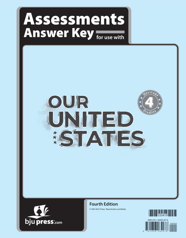 BJU Press – Heritage Studies 4: Our United States Answer Key *4th ed.* 535419