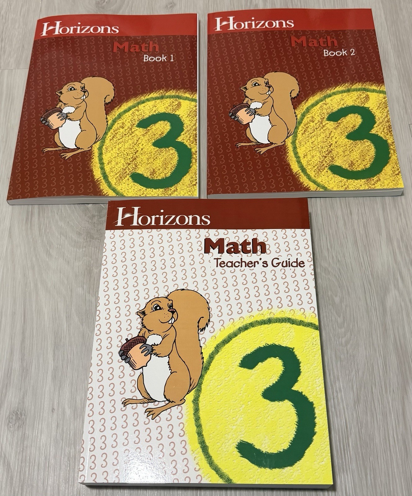 Horizons 3rd Grade Math Student Books 1 and 2 with Teacher’s Guide Full Set NEW