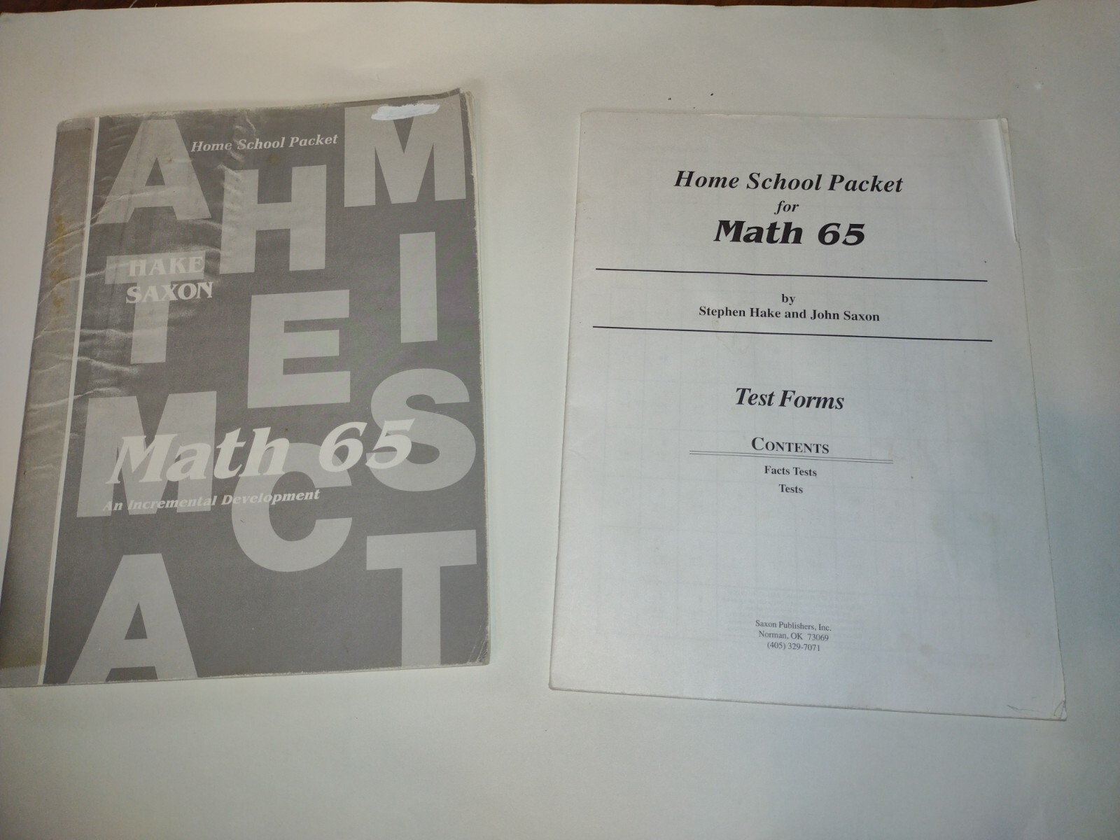 Saxon Math 65 complete set: Hardcover textbook, Answer key and Tests
