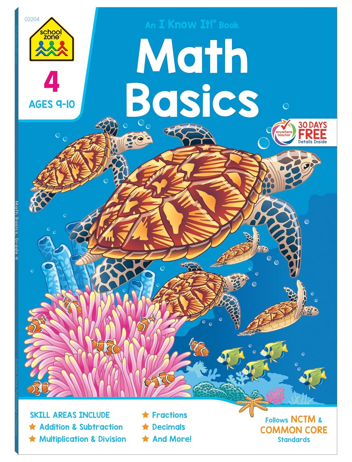 School Zone – Math Basics 4 Workbook – 64 Pages Ages 9 to 10 4th Grade Multip…
