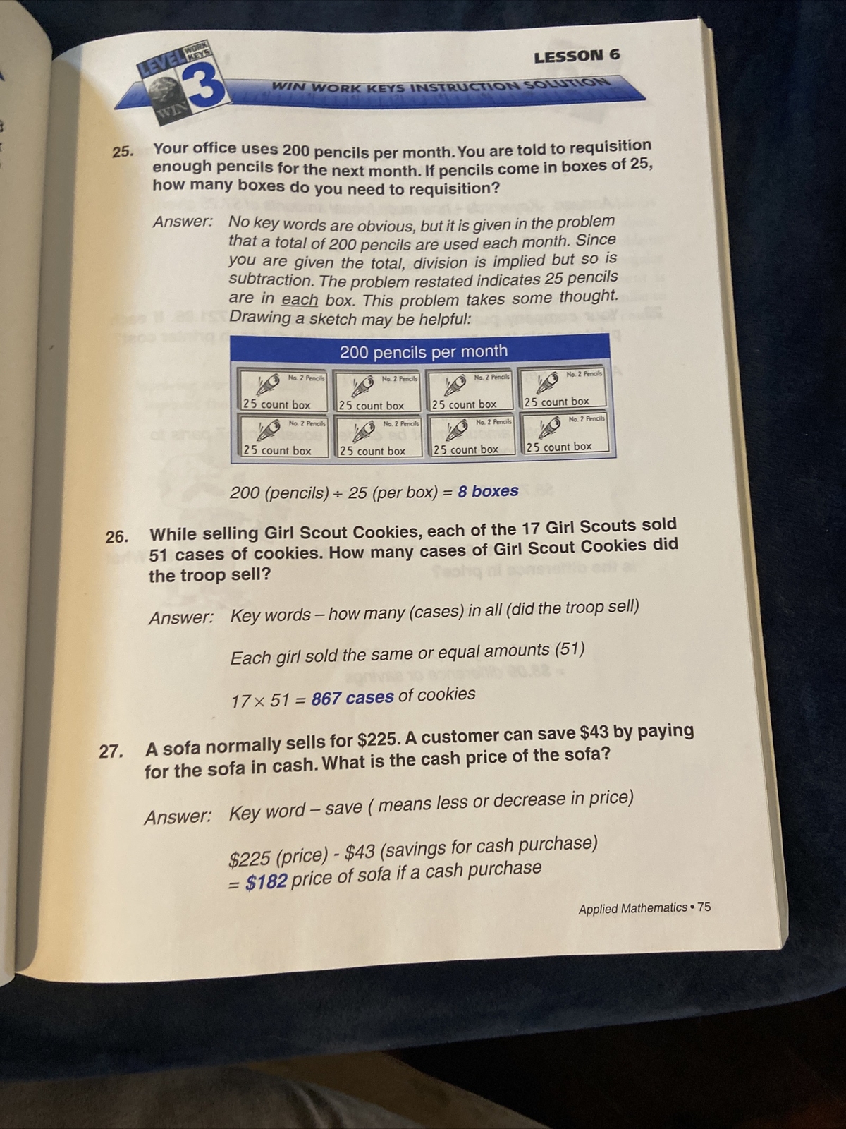 A Self Study Course For ACT Applied Mathematics Level 3 WIN Works Keys Solution