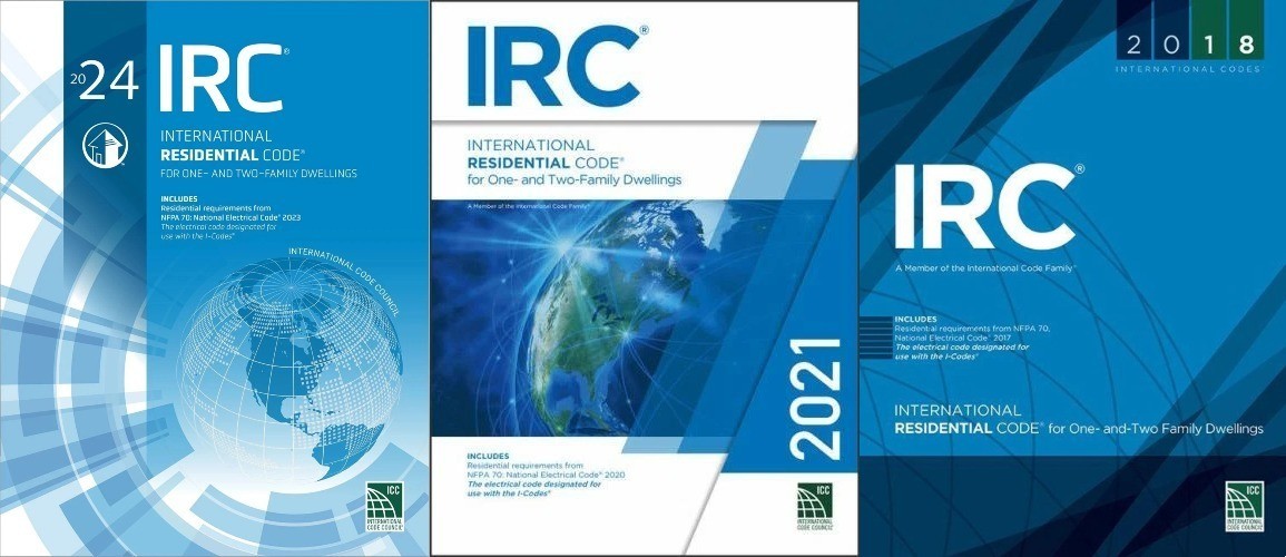 IRC 2024 AND IRC 2021 AND IRC 2018 International Residential Code Free Shipping