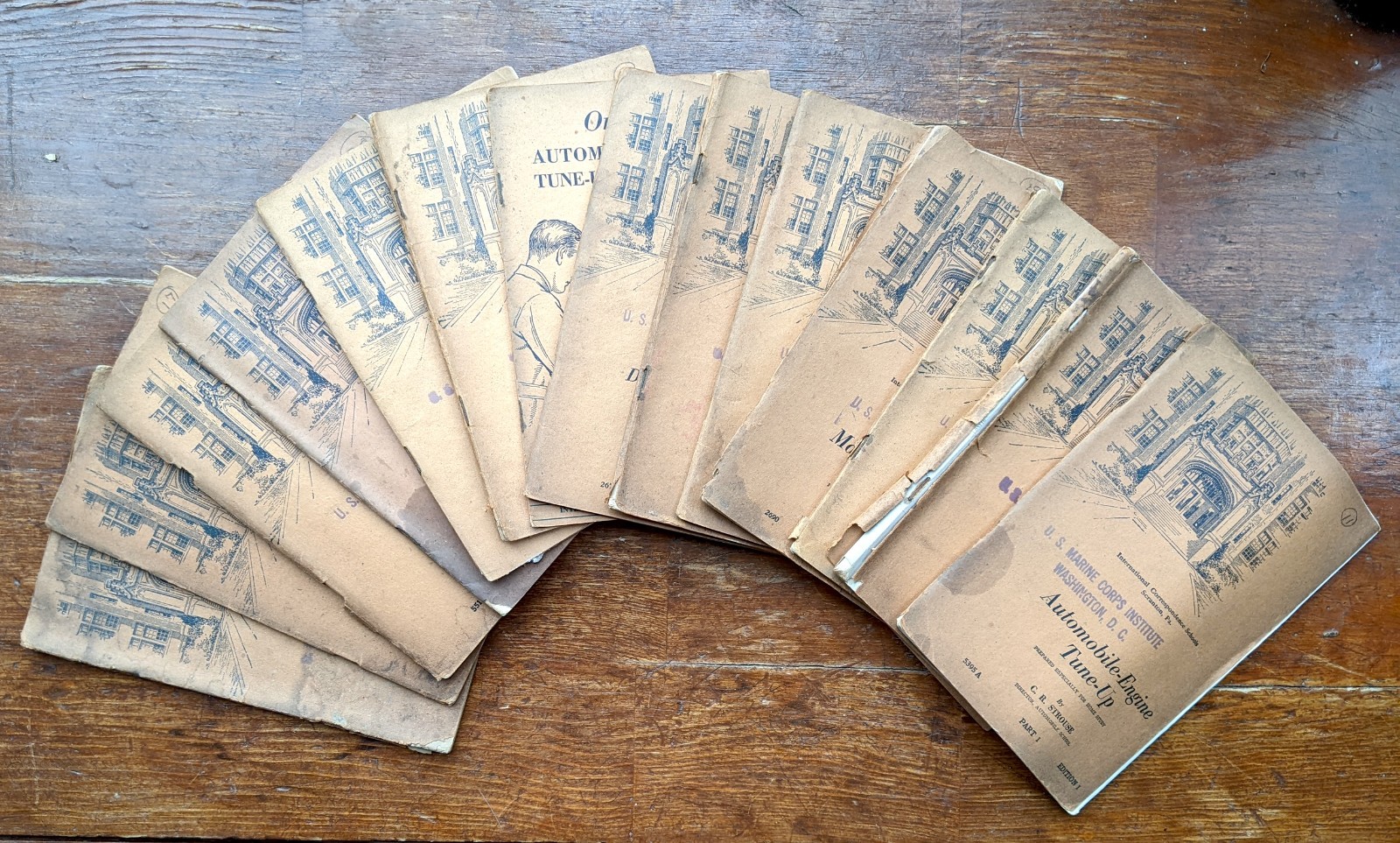 (LOT of 14) Vintage Automobile School Paperback Guides Circa 1945 CR Strouse