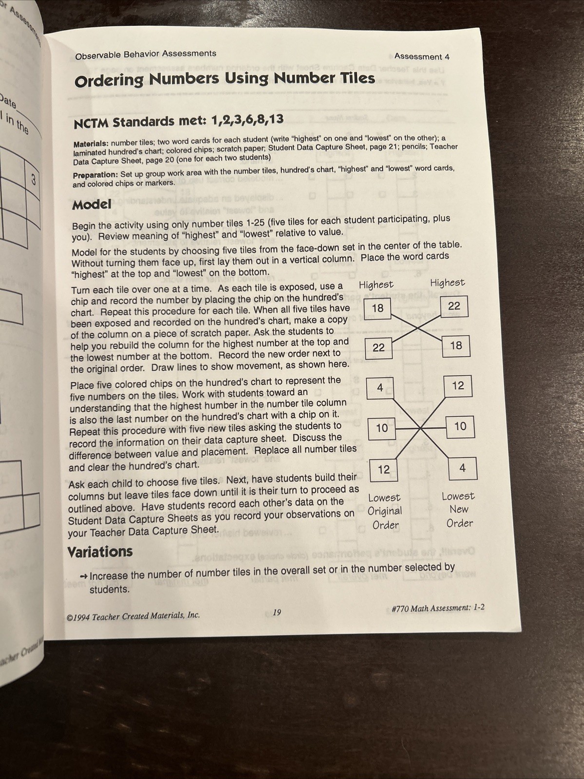 Teacher Created Materials Ser.: Math Assessment, Grades 1-2