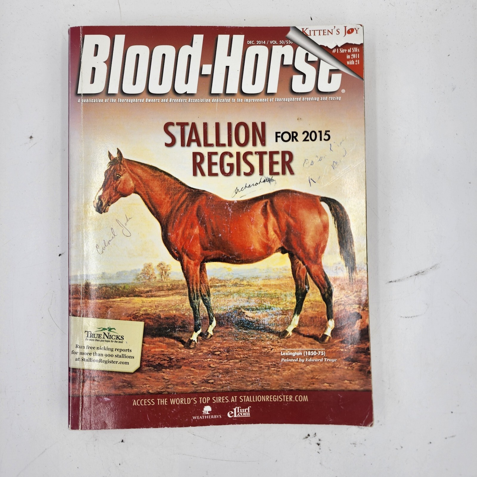 Blood Horse Stallion Register for 2015 Print Edition Dec 2014 Vol. 50
