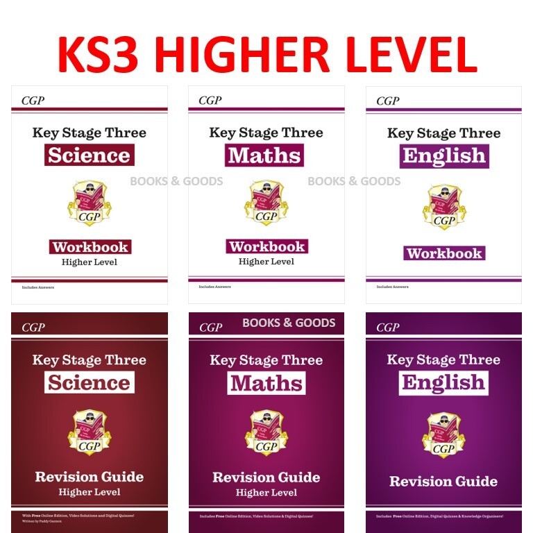 KS3 Maths Science & English Study Guide & Workbook with Answer 6 Books CGP
